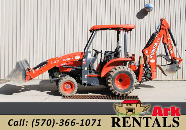 Compact backhoe rental – Backhoe Kubota L47 4WD available in NEPA