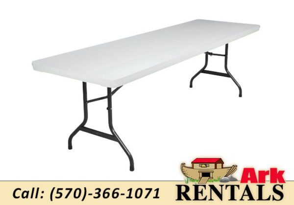 8 Foot Rectangular Table rental for weddings and banquets in Schuylkill County